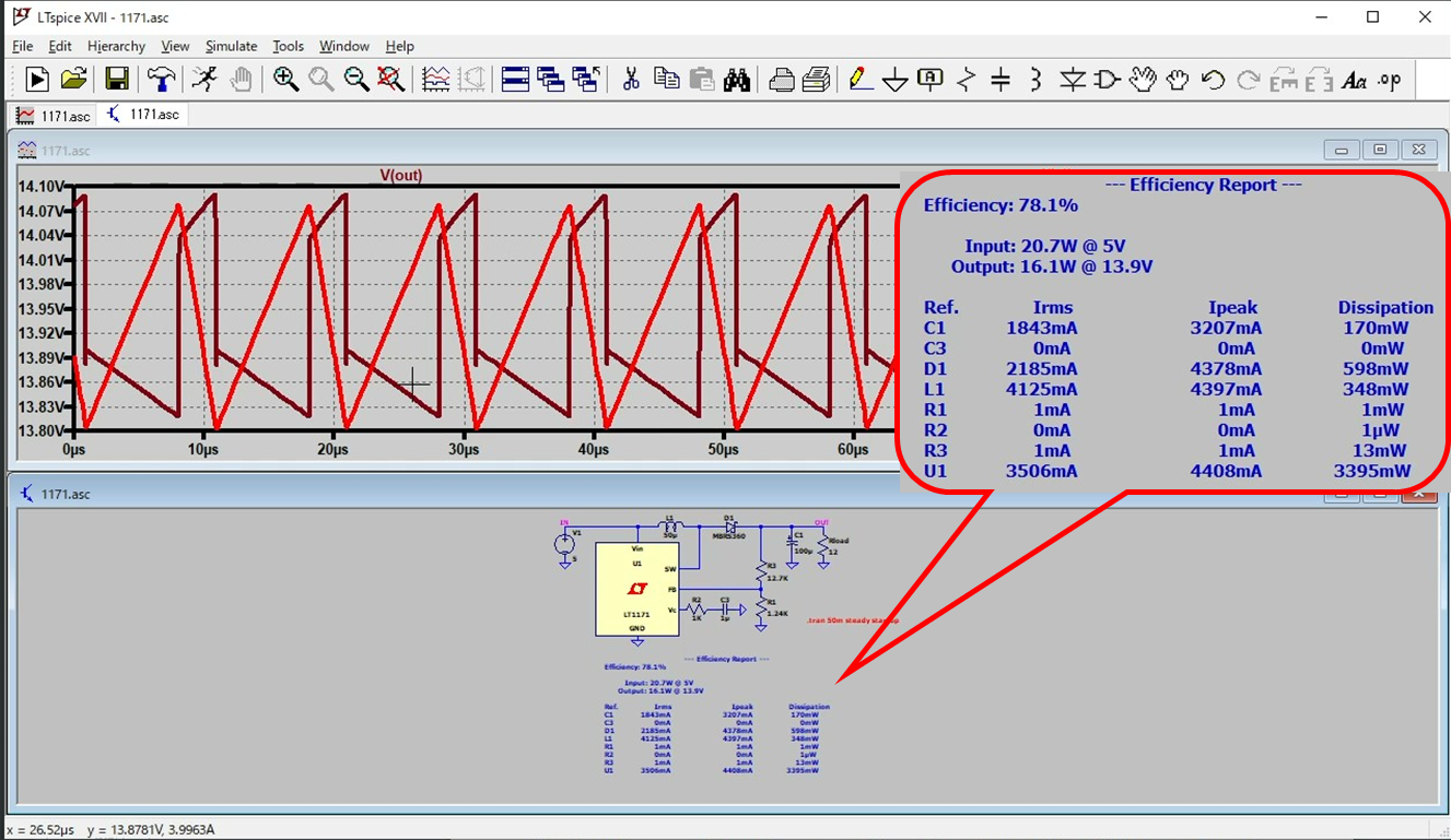 Efficiency Show on Schematic